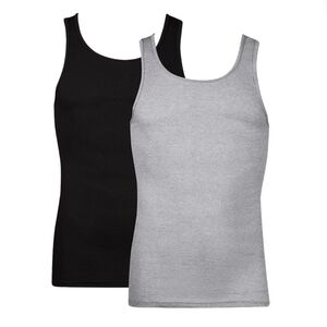 Hanes Tagless Tanks in Black and Gray